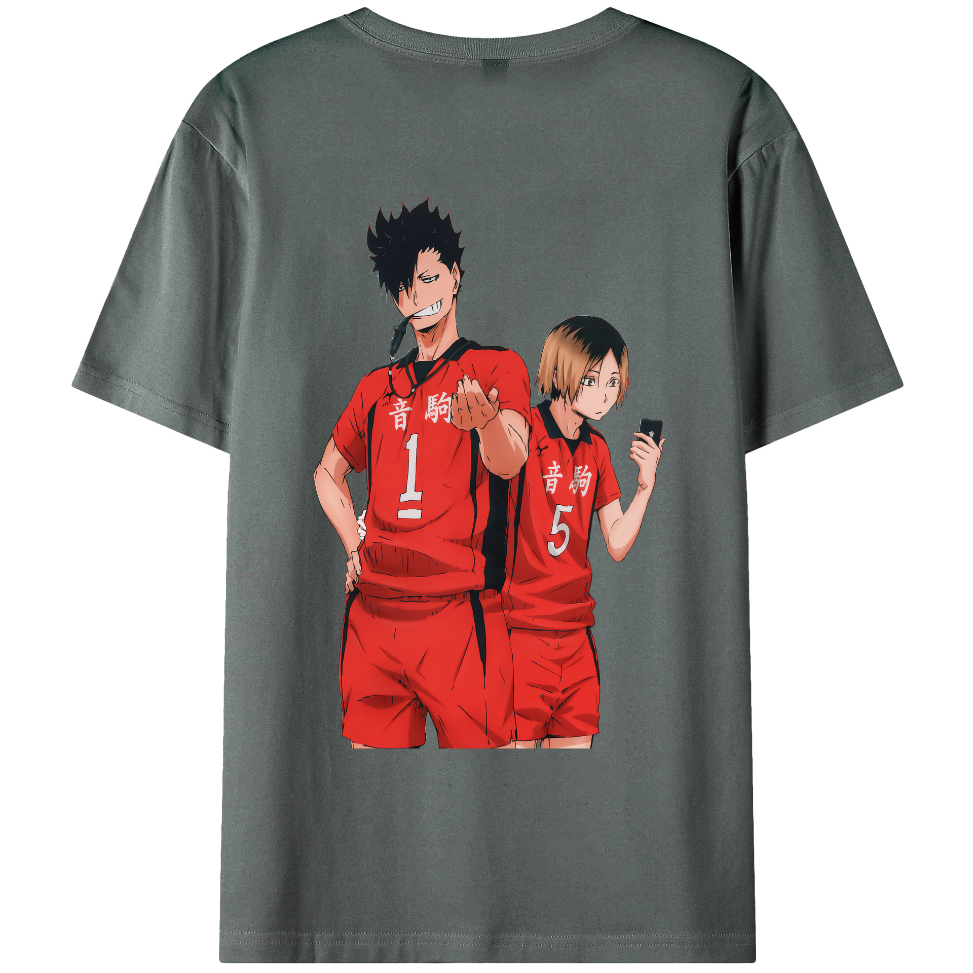 （画像用） ハイキュー!! Haikyu!! 綿100％ メンズ半袖Tシャツ（バックプリント） 通気性